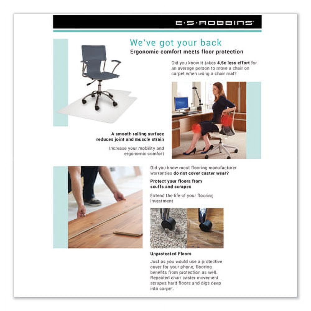 Multi-Task Series Anchorbar Chair Mat For Carpet Up To 0.38in, 45 X 53, Clear | Bundle of 2 Each