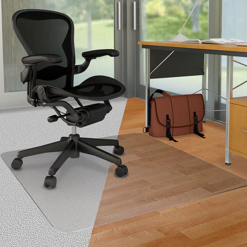 Deflecto DuoMat Carpet/Hard Floor Chairmat Carpet, Hard Floor - 48in Length x 36in Width - Rectangle - Classic - Clear