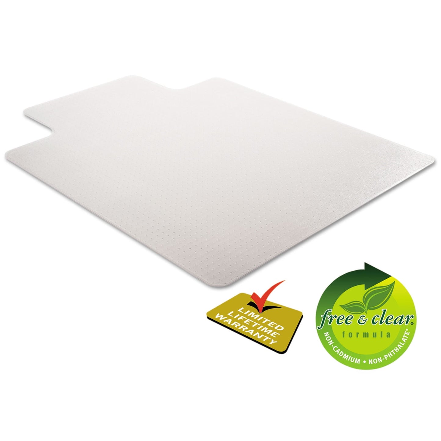 Deflecto DuraMat Moderate Use Chair Mat for Low Pile Carpet, 46 x 60, Wide Lipped, Clear