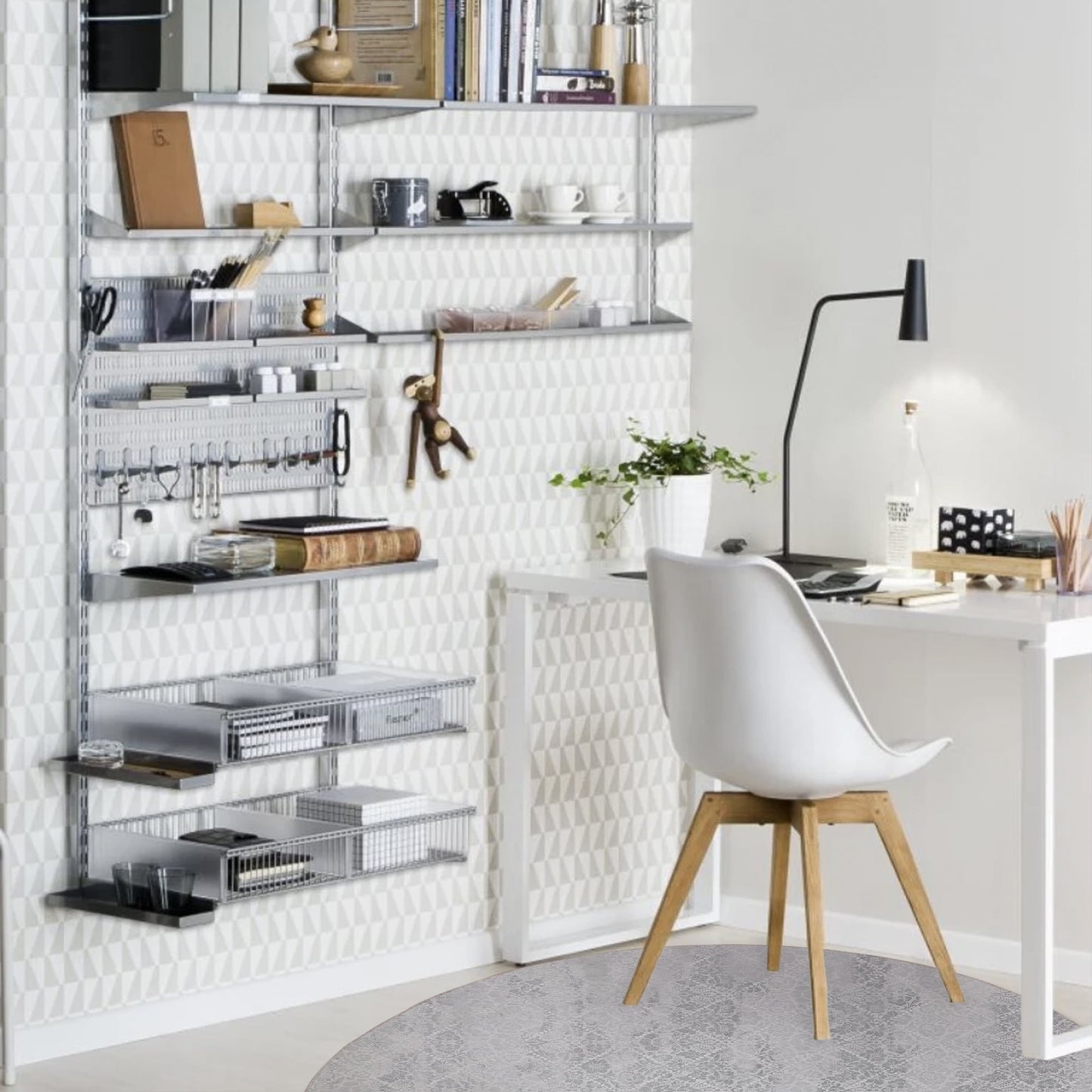 DAMASK FADE GREY Office Mat By Kavka Designs