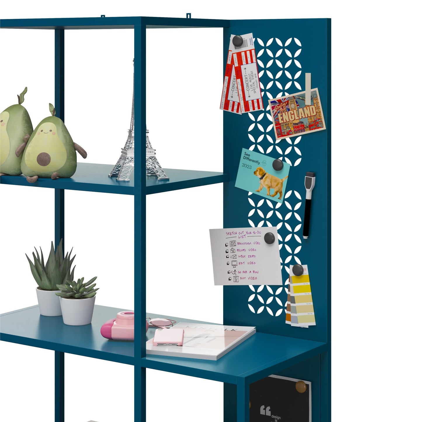 Mr. Kate Annie Metal Bookcase, Deep Ocean Blue