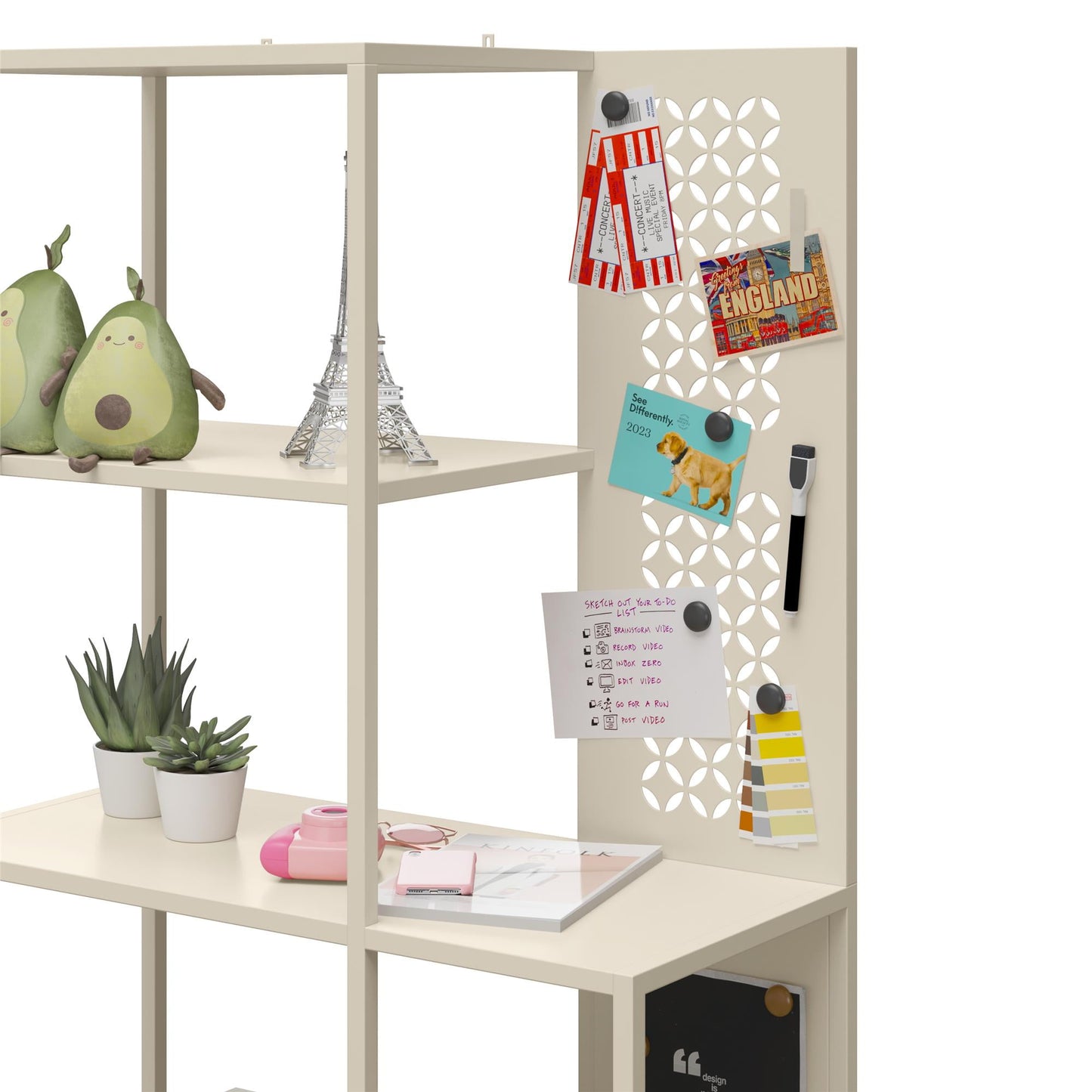 Mr. Kate Annie Metal Bookcase, Parchment