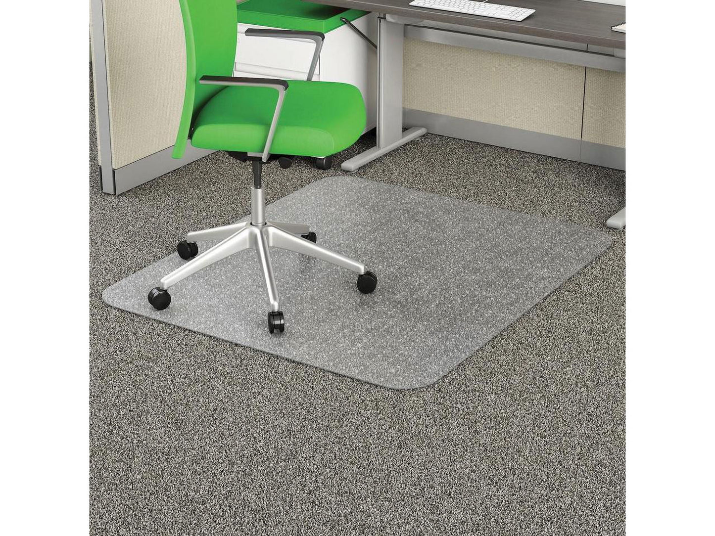 Deflecto Earth Source 36x48 EconoMat Chair Mat Commercial, Carpet - 48in Length x 36in Width x 0.10in Thickness - Rectangle - Clear