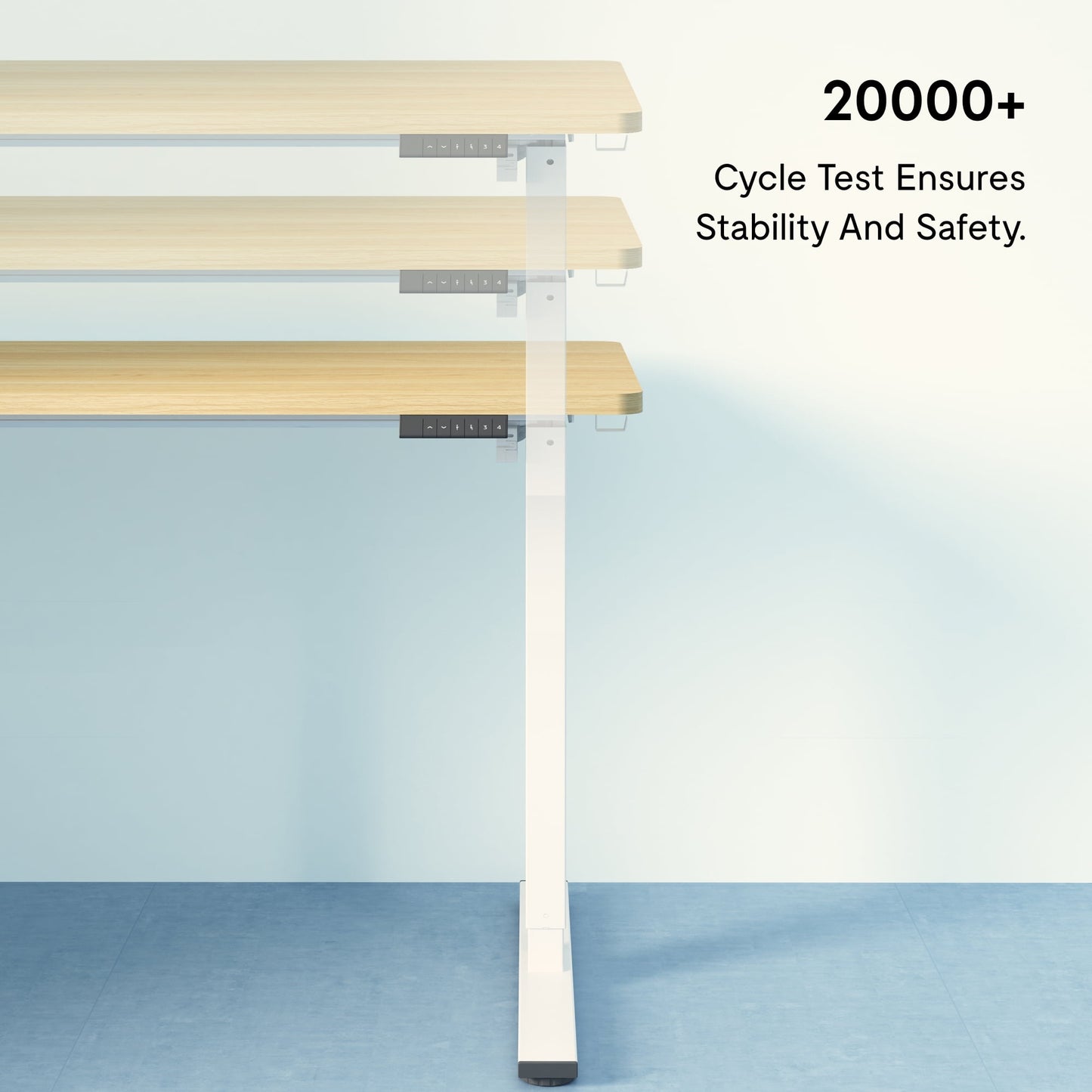 ACTIVESIT 60inx24in Home Office Height Adjustable Standing Desk with Hooks, Ergonomic Electric 2-Stage Stand Up Computer Desk, White and Maple