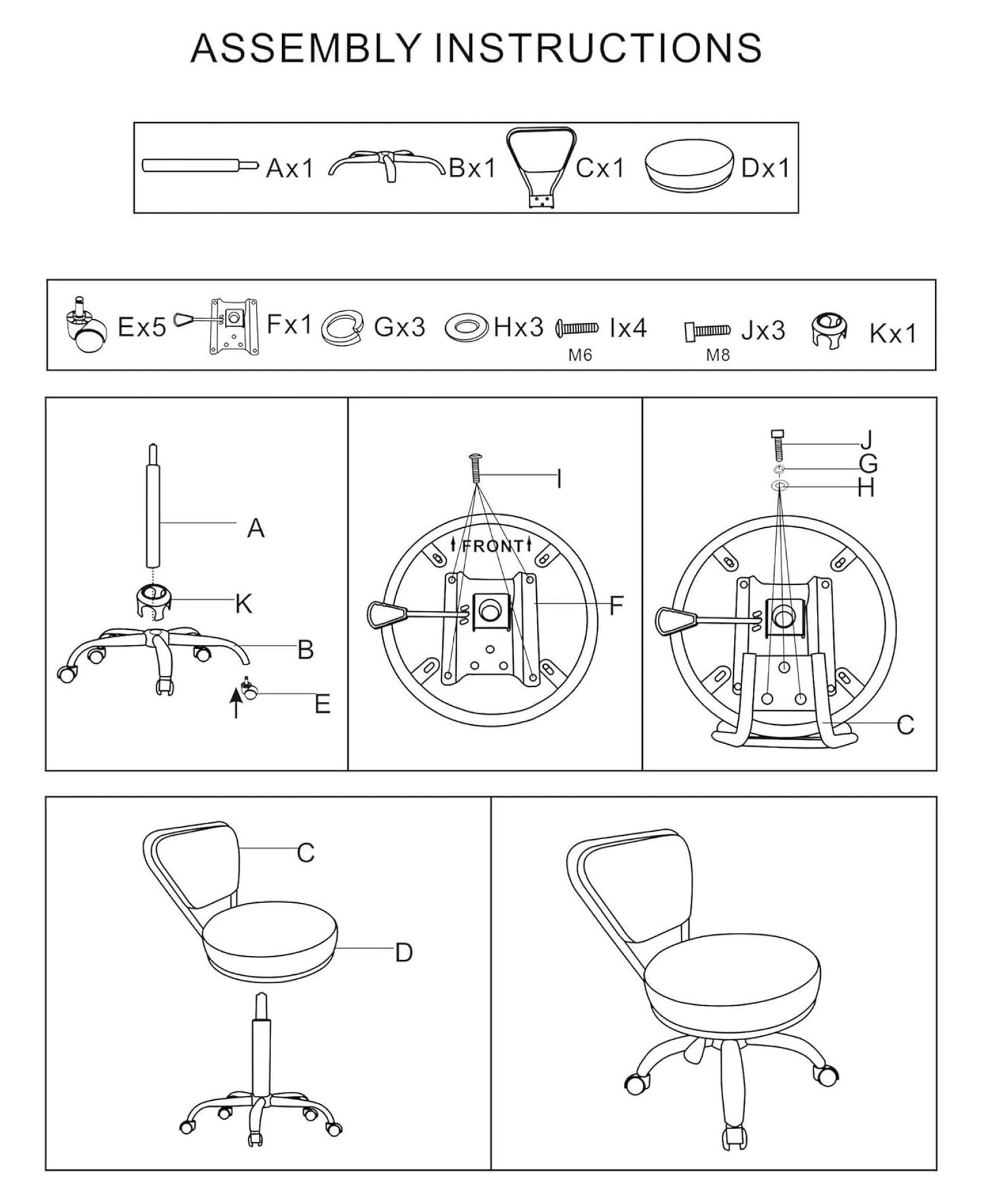 Dayton Garage Rolling Seat (Matt Black) Pneumatic, Short Stool with Adjustable Height 13in-15in, Perfect for Garage Mechanic, Home Gardening, Factory Technician Task, School and Lab