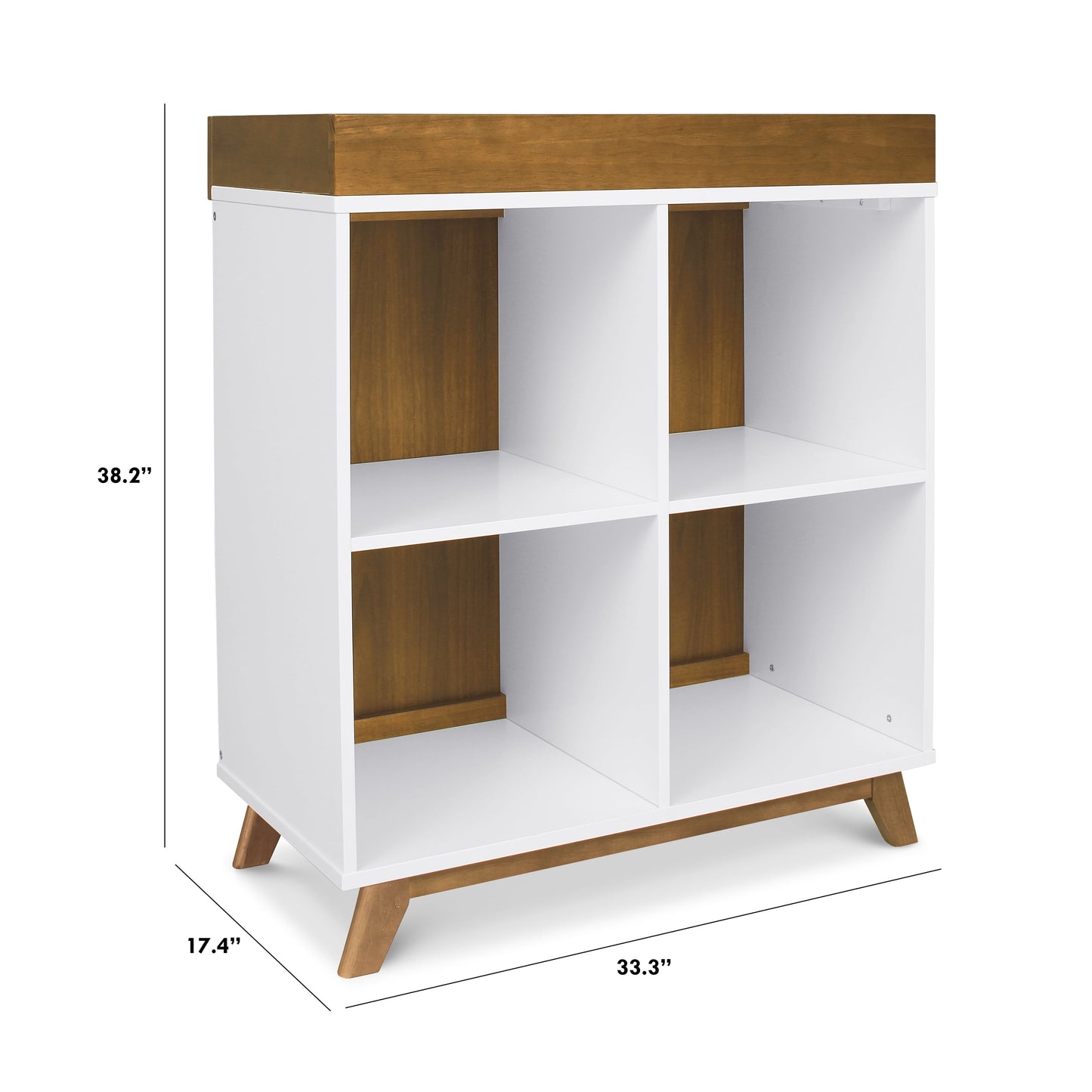 DaVinci Otto Convertible Changing Table and Cubby Bookcase, White and Walnut