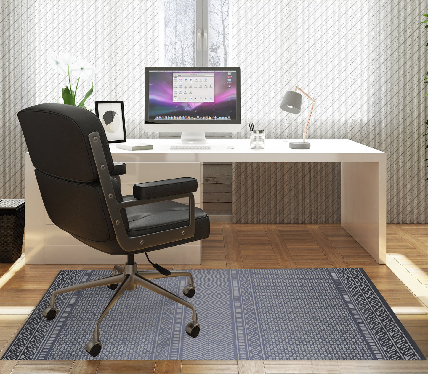 Daliah Blue Office Mat by Kavka Designs