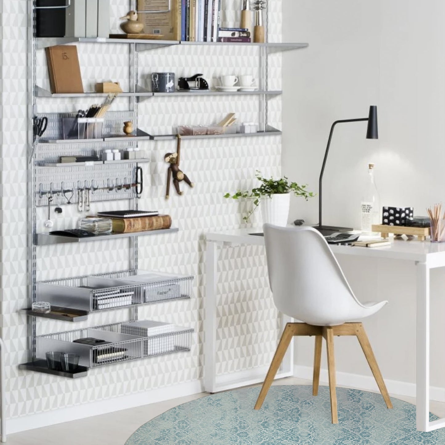 DAMASK FADE TEAL Office Mat By Kavka Designs