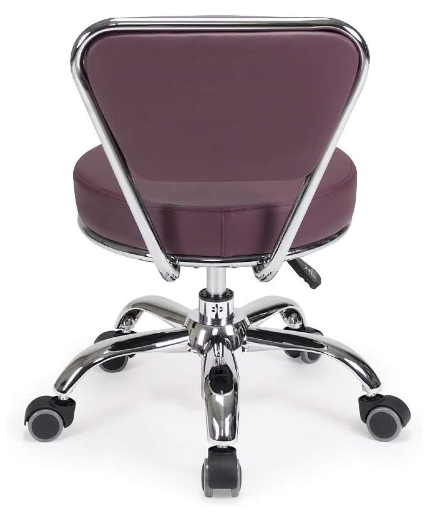 Dayton Garage Rolling Seat (Burgundy) Pneumatic, Short Stool with Adjustable Height 13in-15in, Perfect for Garage Mechanic, Home Gardening, Factory Technician Task