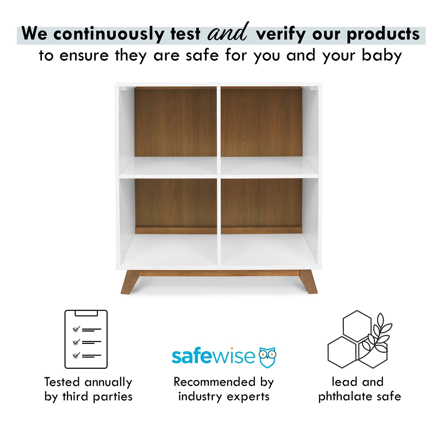 DaVinci Otto Convertible Changing Table and Cubby Bookcase, White and Walnut