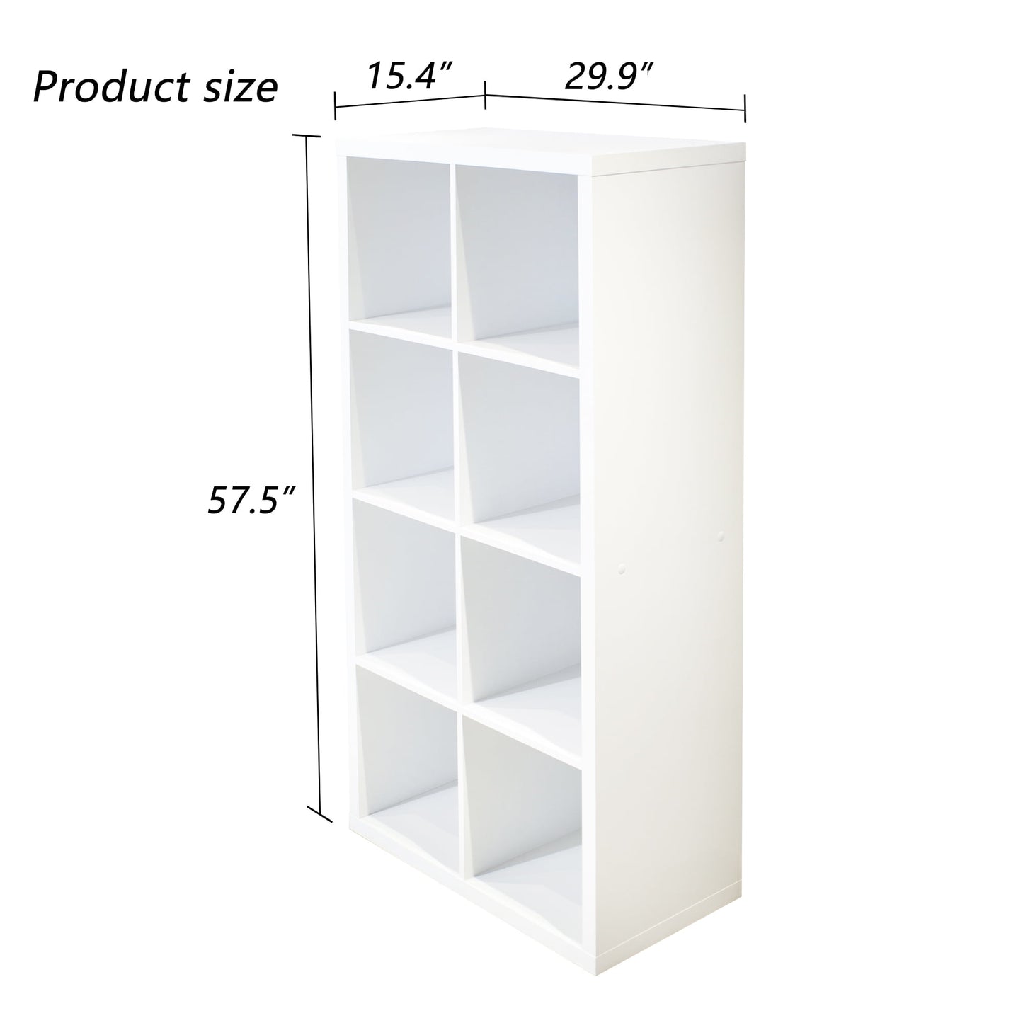8-Cube Storage Organizer with Opened Back Shelves,2 X 4 Cube Bookcase Bookshelves for Home,Office,White