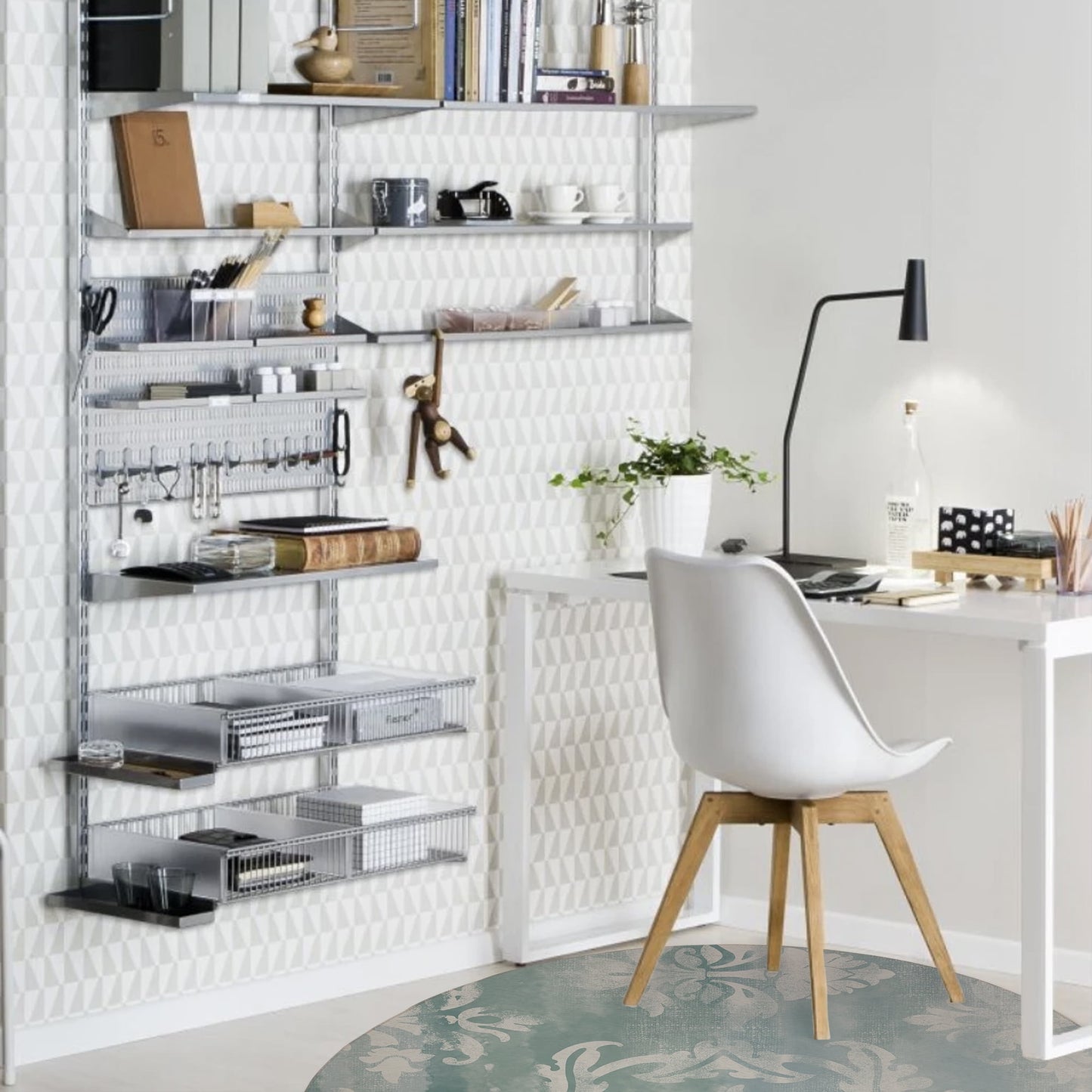 DAMASK WATERCOLOR OCEAN Office Mat By Kavka Designs