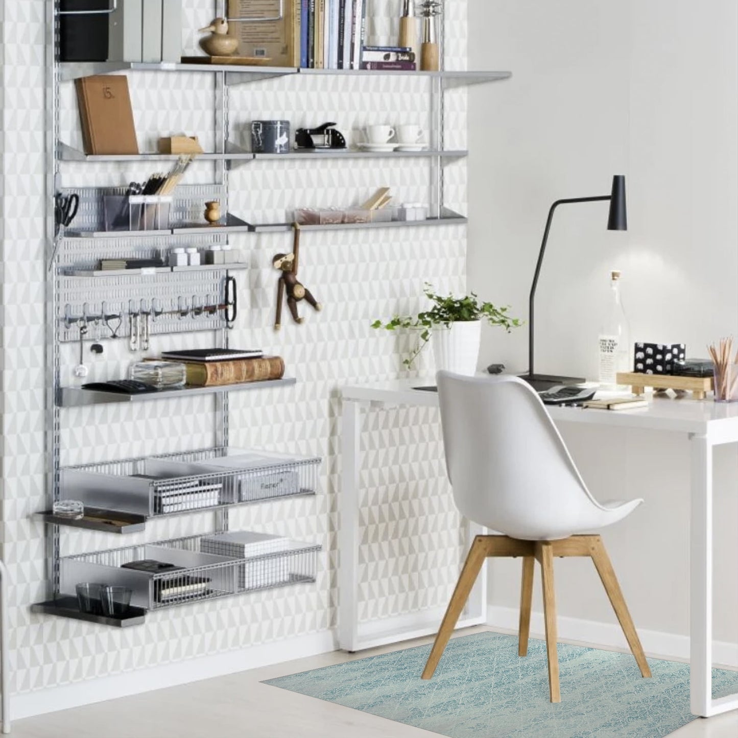 DAMASK FADE TEAL Office Mat By Kavka Designs