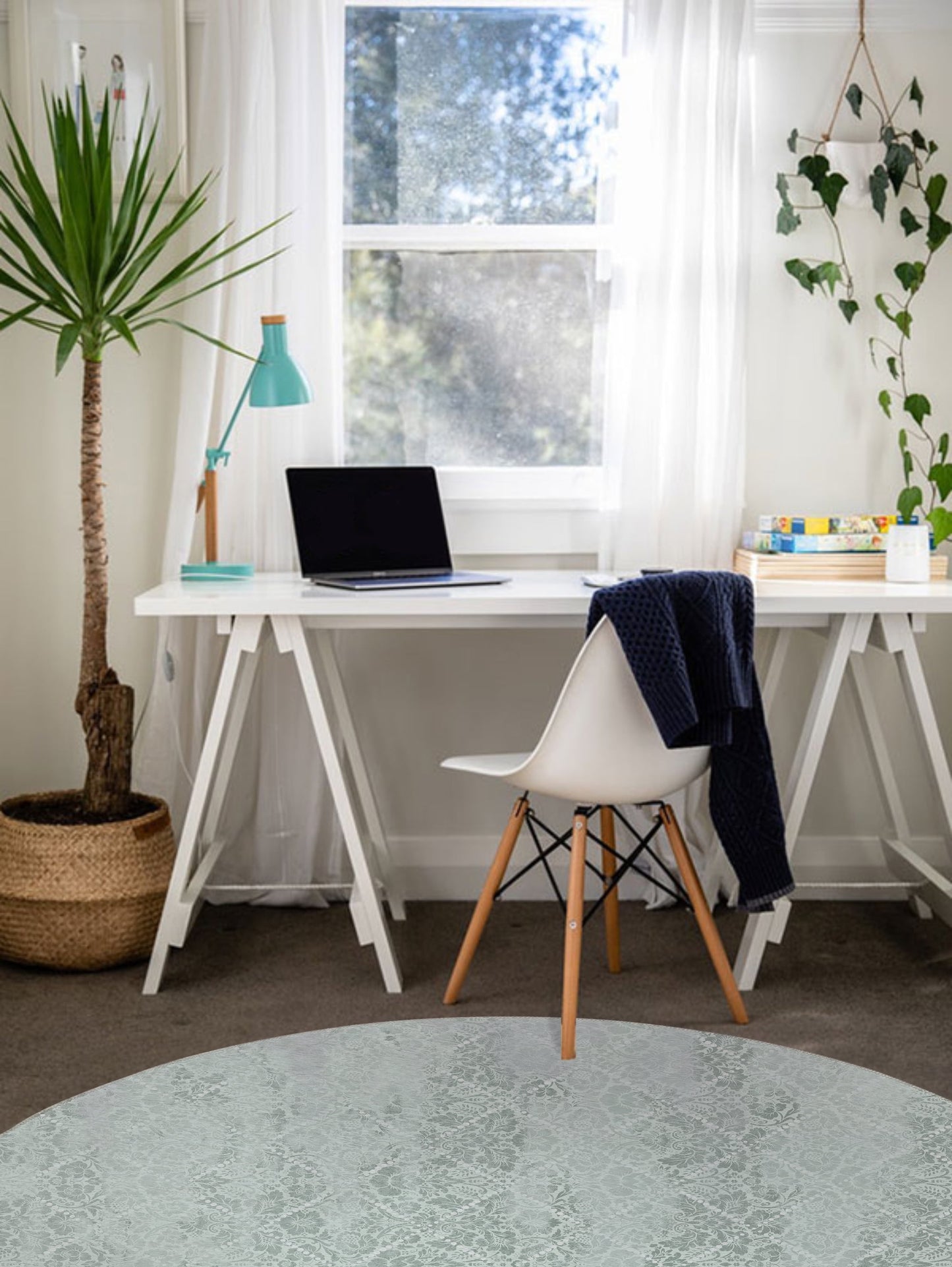 DAMASK FADE GREEN Office Mat By Kavka Designs