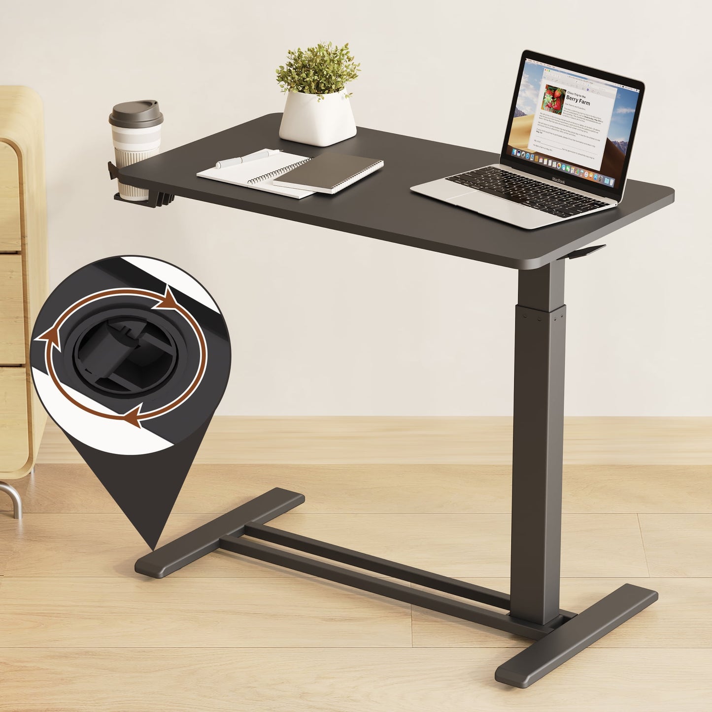 ACTIVESIT 60inx24in Home Office Height Adjustable Standing Desk with Hooks, Ergonomic Electric 2-Stage Stand Up Computer Desk, White and Black