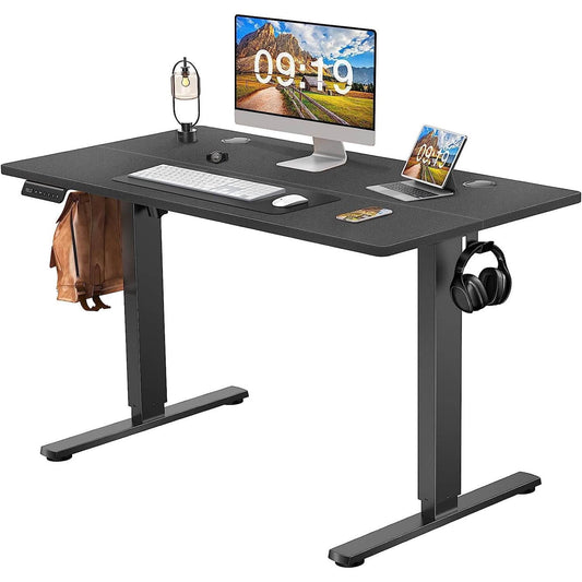 DEALTOPS Computer Desk Electric Height Adjustable, Sit Stand Ergonomic Desk for Home Office, 48in x 24in, Black