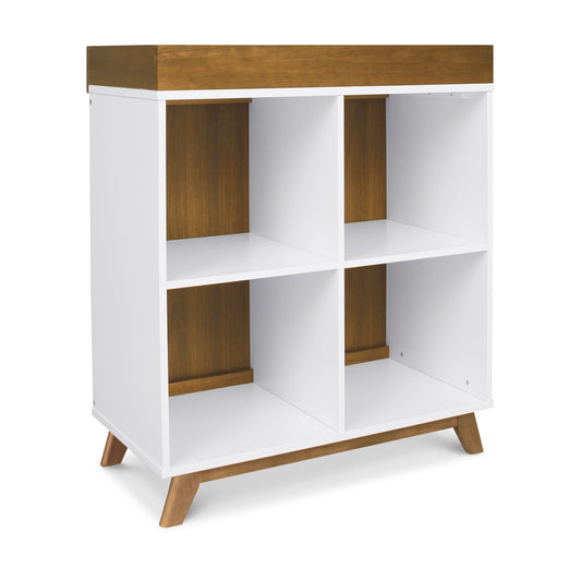 DaVinci Otto Convertible Changing Table and Cubby Bookcase, White and Walnut