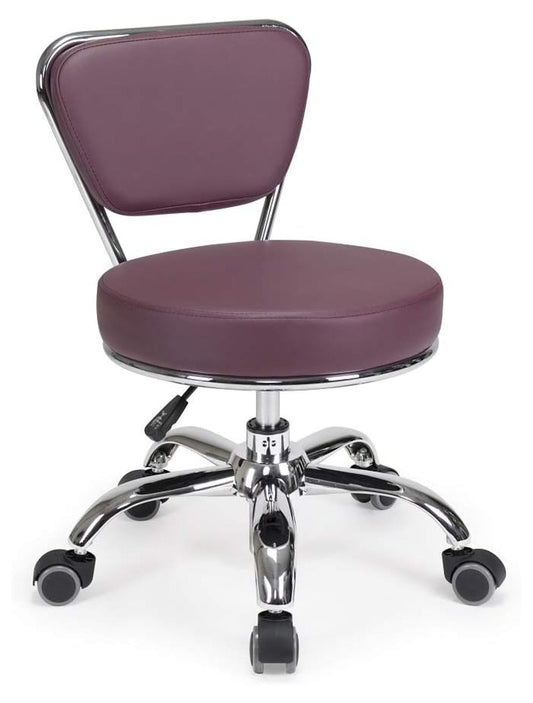 Dayton Garage Rolling Seat (Burgundy) Pneumatic, Short Stool with Adjustable Height 13in-15in, Perfect for Garage Mechanic, Home Gardening, Factory Technician Task