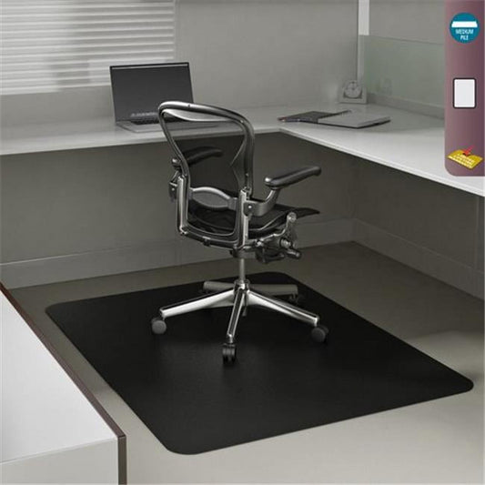 Deflecto CM14242BLK Frequent Use Chair Mat For Medium Pile Carpet, 45 x 53 - Black