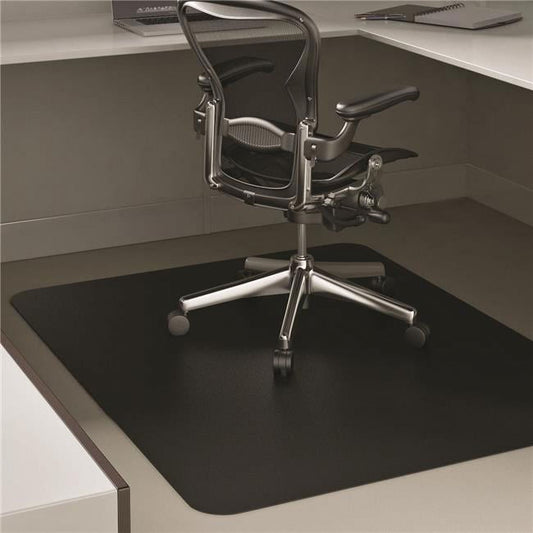 Deflecto CM21242BLKCOM EconoMat Textured Non-Studded Rectangle Chair Mat, Black - 45 x 53 in.