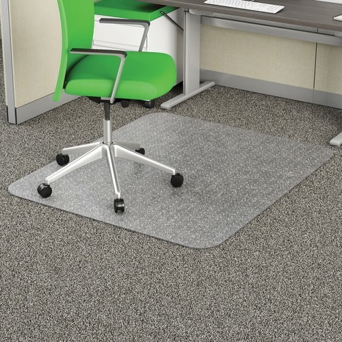 Deflecto Earth Source 36x48 EconoMat Chair Mat Commercial, Carpet - 48in Length x 36in Width x 0.10in Thickness - Rectangle - Clear