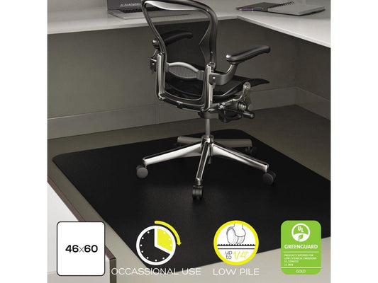 Deflecto EconoMat 46 x 60 Chair Mat for Low Pile Carpet, Rectangular, Black