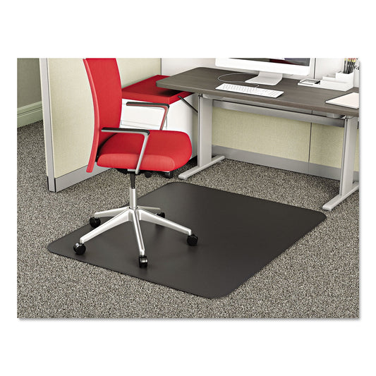 Deflecto SuperMat 45 x 53 Chair Mat for Medium Pile Carpet, Rectangular, Black