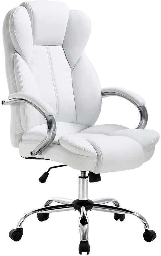 BestOffice Ergonomic Office Chair, Lumbar Support, Swivel Rolling for Men, Women(White)