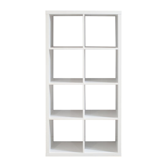 8-Cube Storage Organizer with Opened Back Shelves,2 X 4 Cube Bookcase Bookshelves for Home,Office,White