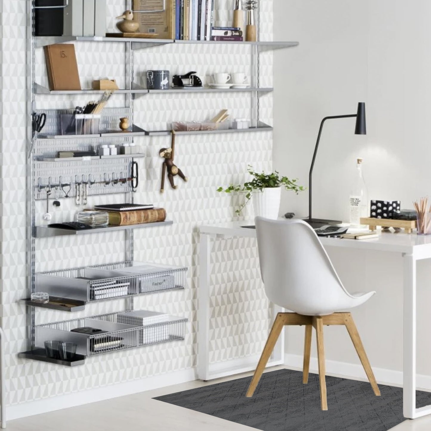 DAMASK FADE CHARCOAL Office Mat By Kavka Designs