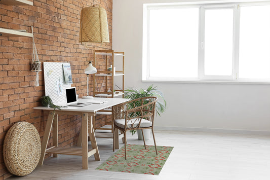 MUSHROOM TILE SAGE SQUARE Office Mat By Kavka Designs