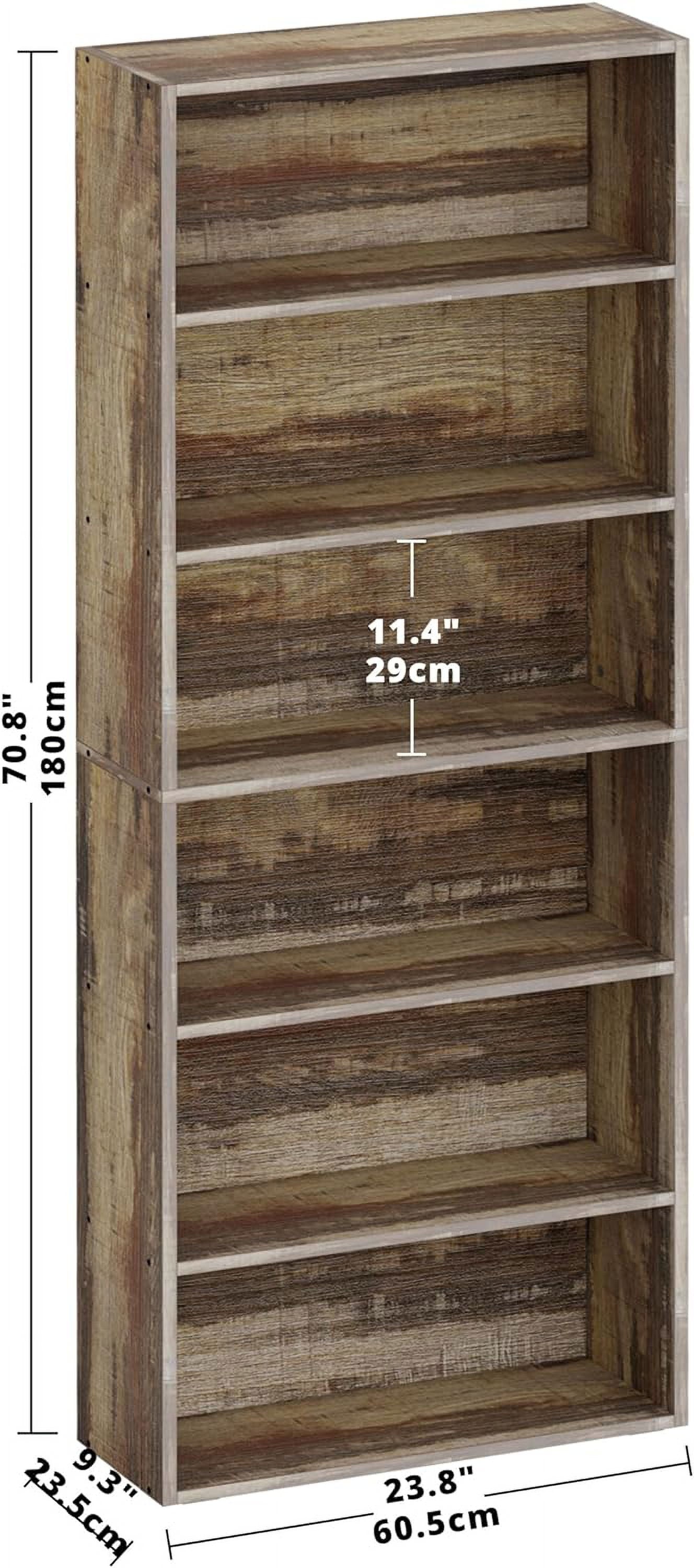 Bookshelves and Bookcases Floor Standing 6 Tier Display Storage Shelves 70in Tall Bookcase Home Decor Furniture for Home Office, Living Room, Bed Room