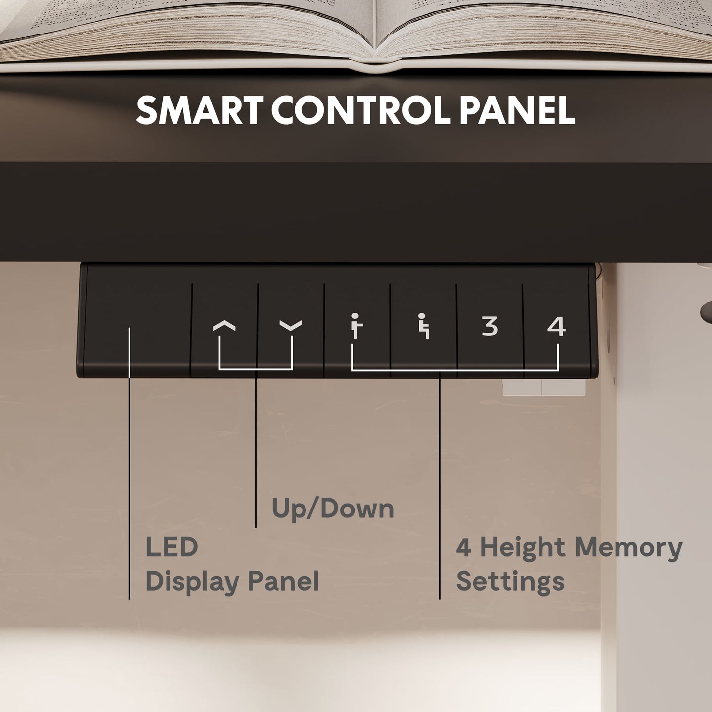 ACTIVESIT 60inx24in Home Office Height Adjustable Standing Desk with Hooks, Ergonomic Electric 2-Stage Stand Up Computer Desk, White and Black