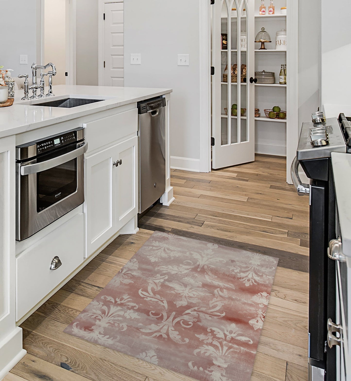 DAMASK WATERCOLOR RUST Office Mat By Kavka Designs