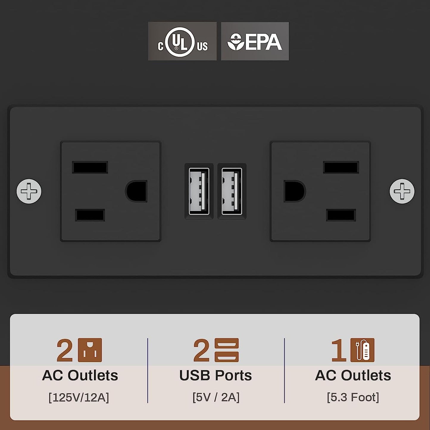 Black 2-Person L-Shaped Desk, 63in Reversible, 5-Drawer, with Power Outlet, Home Office Corner Desk with Storage Cabinet