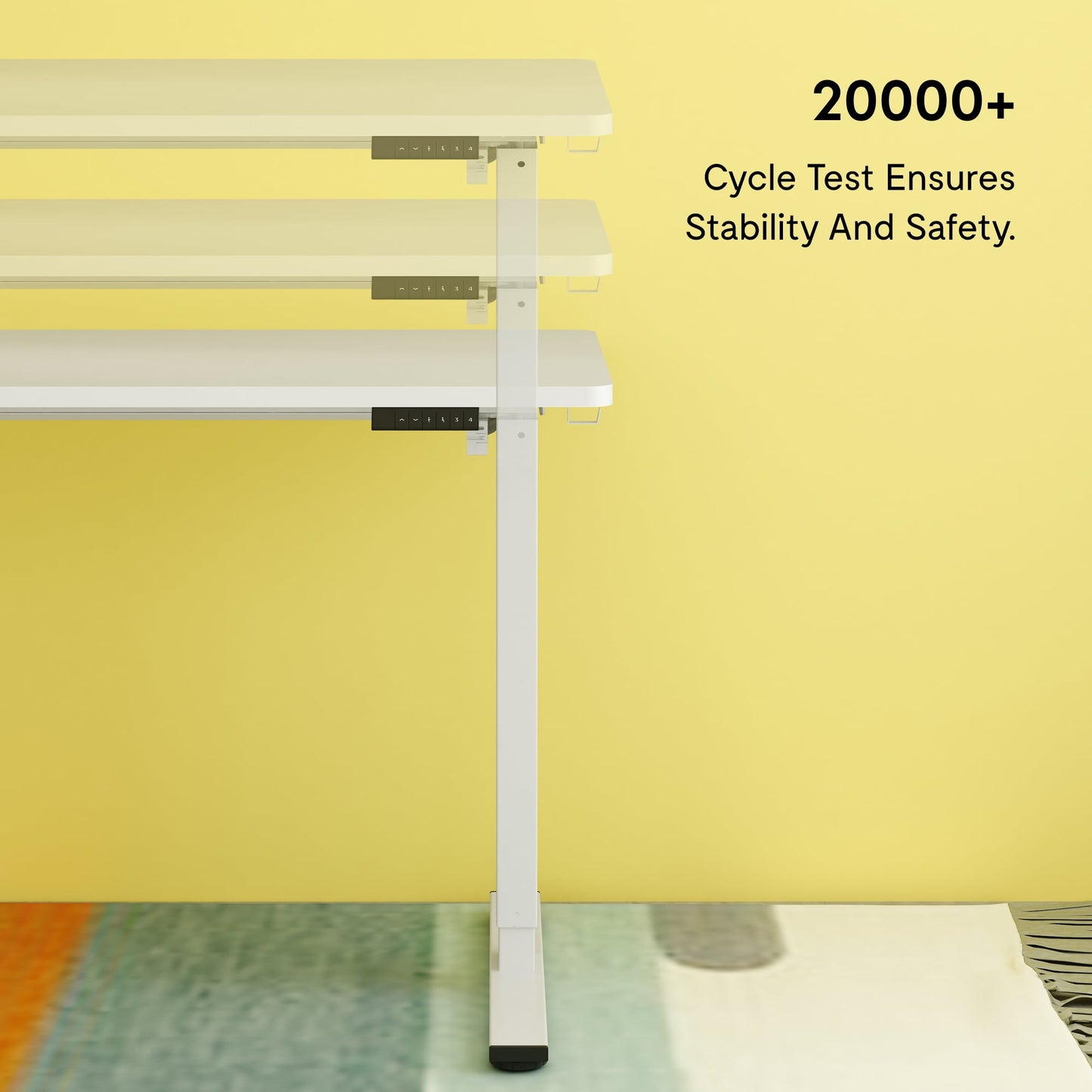 ACTIVESIT 60inx24in Home Office Height Adjustable Standing Desk with Hooks, Ergonomic Electric 2-Stage Stand Up Computer Desk, White and Maple