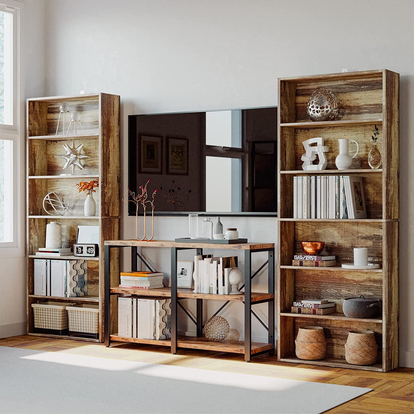 Bookshelves and Bookcases Floor Standing 6 Tier Display Storage Shelves 70in Tall Bookcase Home Decor Furniture for Home Office, Living Room, Bed Room