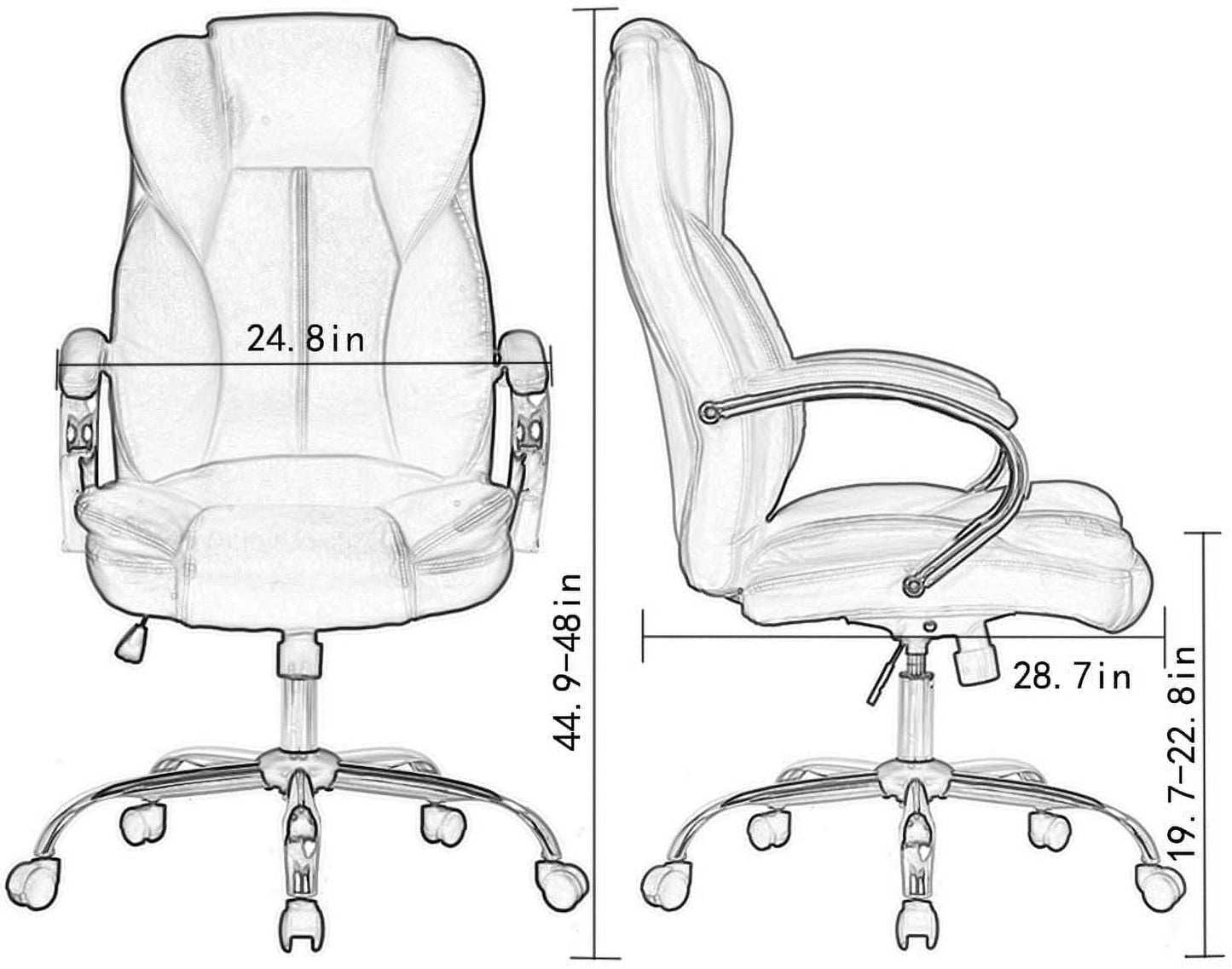 BestOffice Ergonomic Office Chair, Lumbar Support, Swivel Rolling for Men, Women(White)